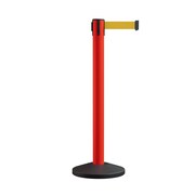 MONTOUR LINE Stanchion Belt Barrier Red Post 14ft.Yellow Belt MS650-RD-YW-140